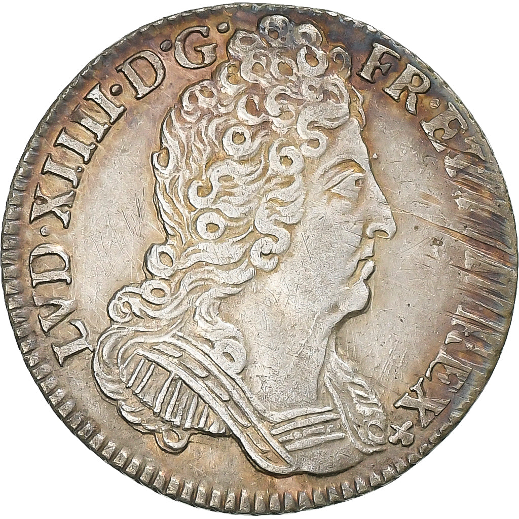 França, Louis XIV, 1/10 Écu aux 3 couronnes, 1712, Tours, Prata, AU(50-53)