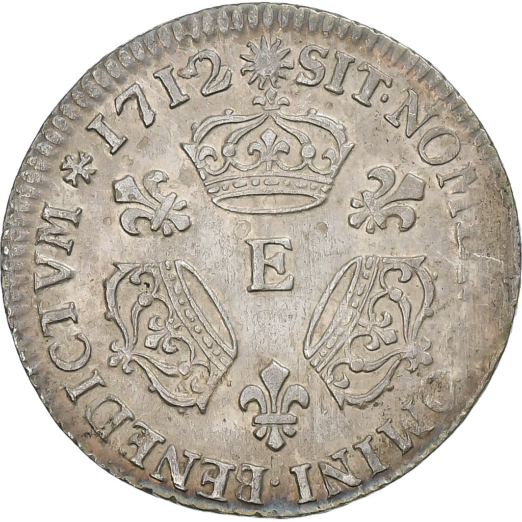 França, Louis XIV, 1/10 Écu aux 3 couronnes, 1712, Tours, Prata, AU(50-53)