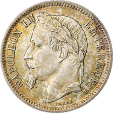 Francia, Napoleon III, 1 Franc, 1867, Bordeaux, Plata, MBC+, Gadoury:463