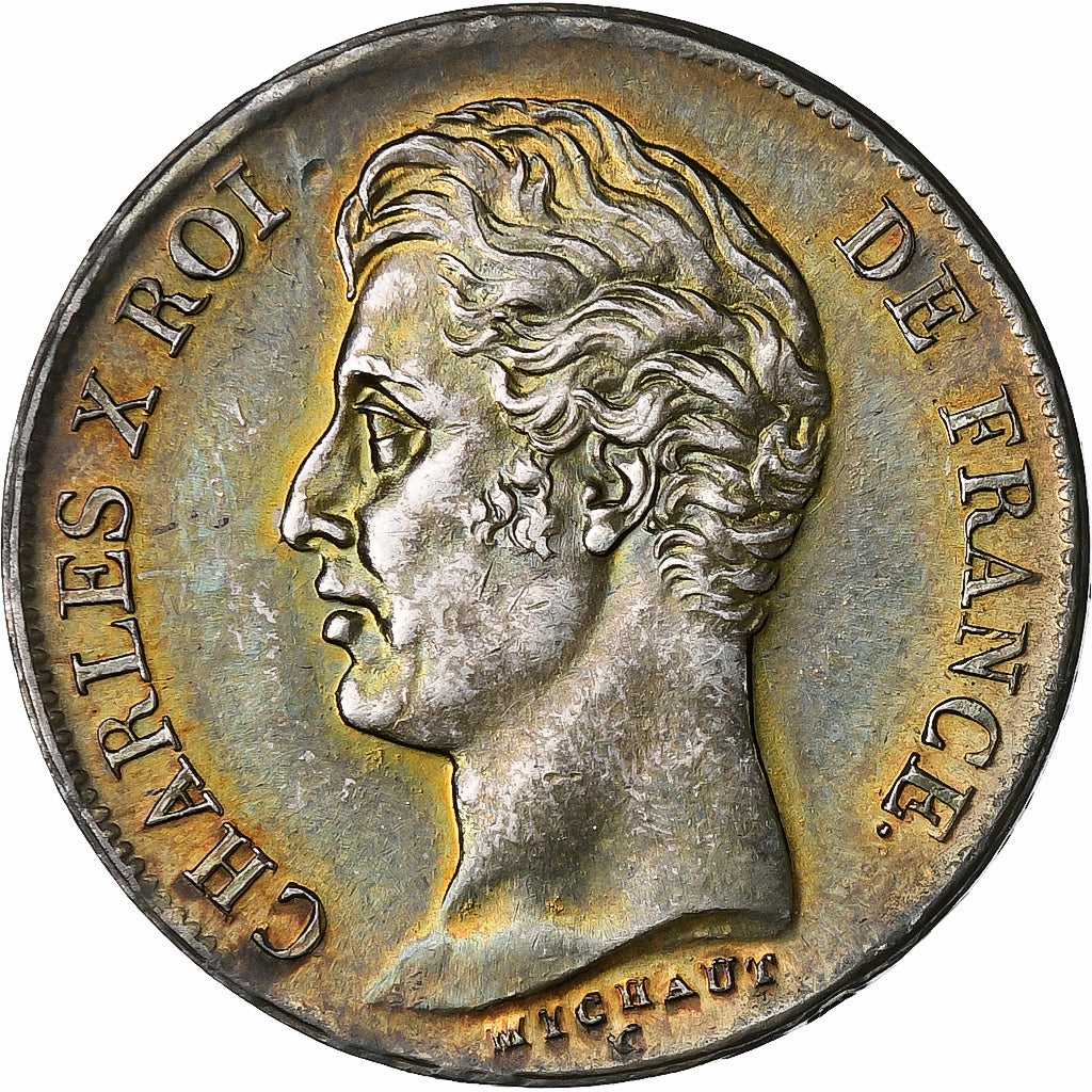 Frankrijk, Charles X, 1 Franc, 1828, Lille, Zilver, PR, Gadoury:450