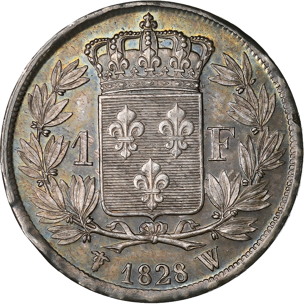 Frankrijk, Charles X, 1 Franc, 1828, Lille, Zilver, PR, Gadoury:450