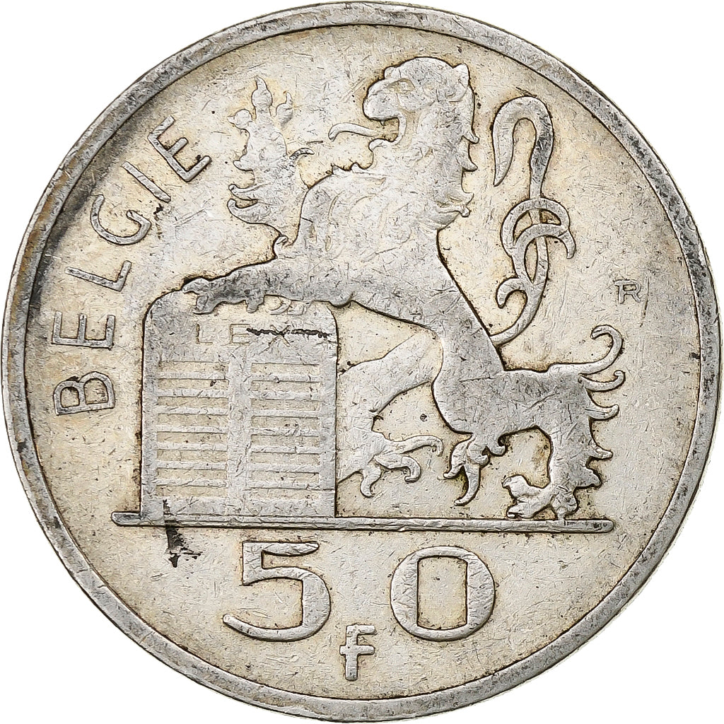 Belgium, 50 Francs, Mercure, 1948, Silver, EF(40-45), KM:137