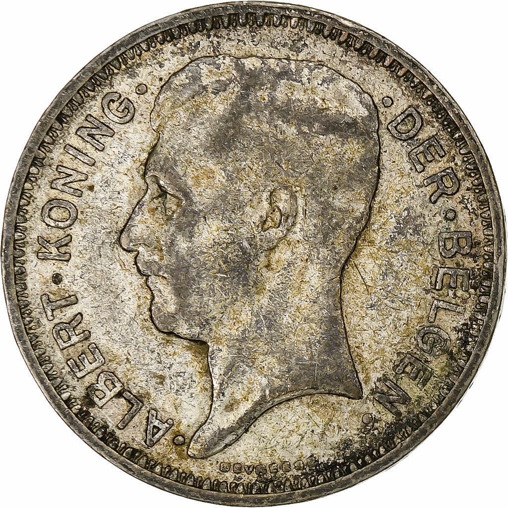 Belgium, Albert I, 20 Francs, 1934, Silver, EF(40-45), KM:104