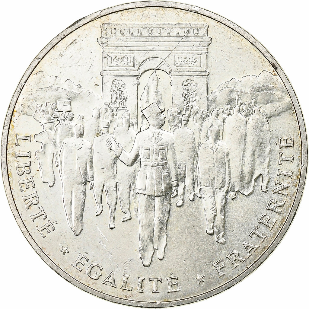 France, 100 Francs, Libération de Paris, 1994, Silver, AU(50-53), KM:1045.1