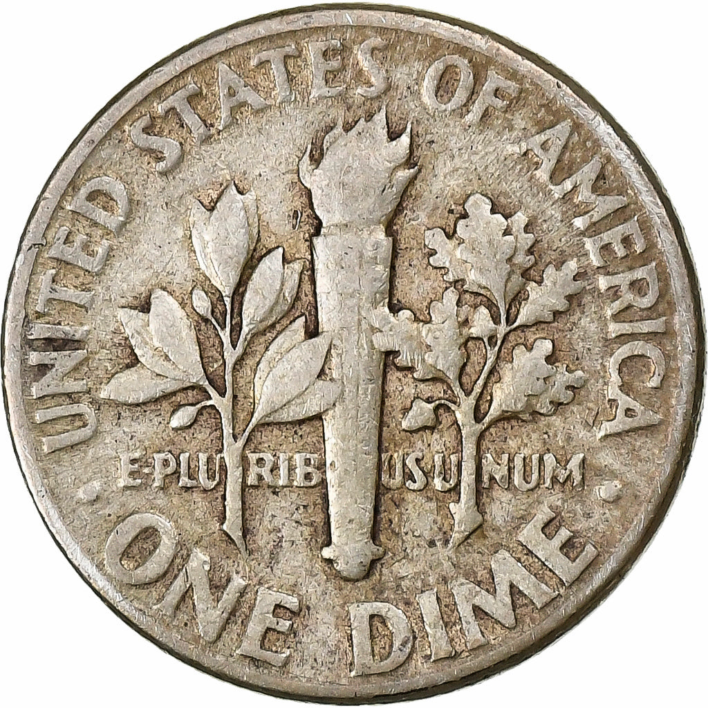 United States, Roosevelt, 1 Dime, 1949, Philadelphia, Silver, EF(40-45), KM:195