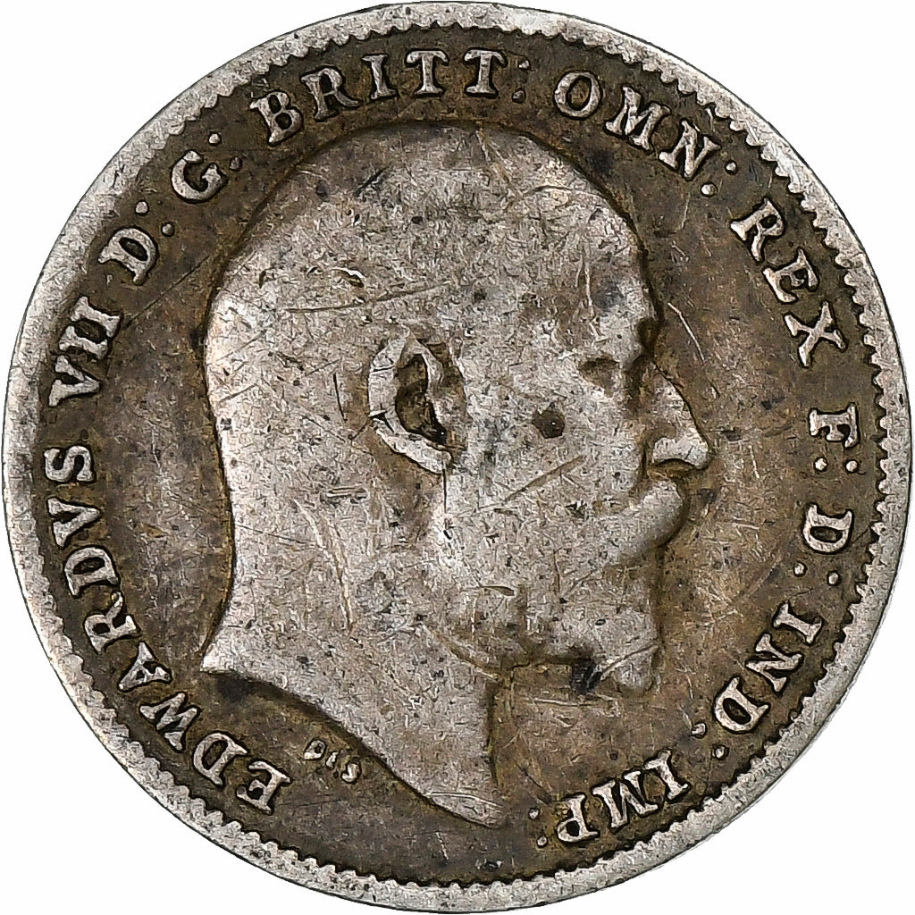 Grã-Bretanha, Edward VII, 3 Pence, 1902, Prata, EF(40-45), KM:797