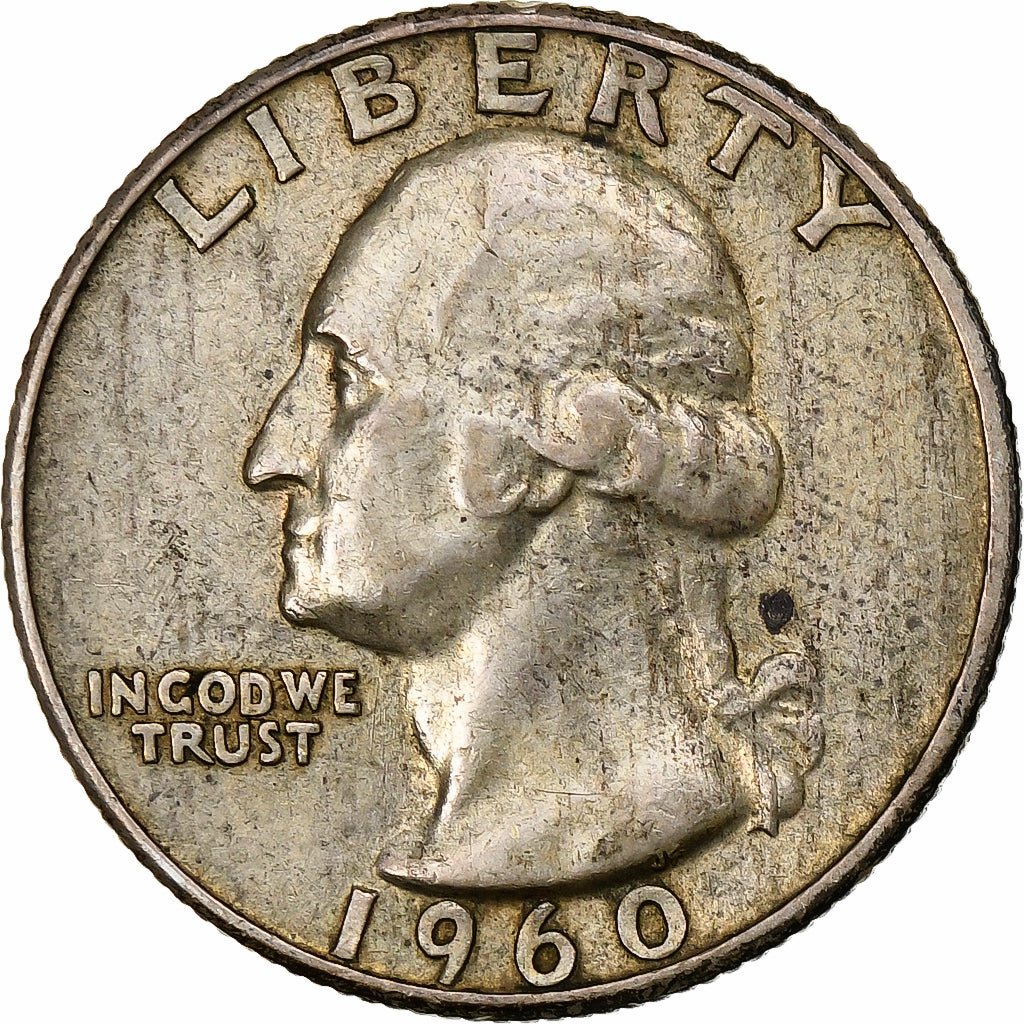 United States, Washington Quarter, 1960, Philadelphia, Silver, EF(40-45), KM:164