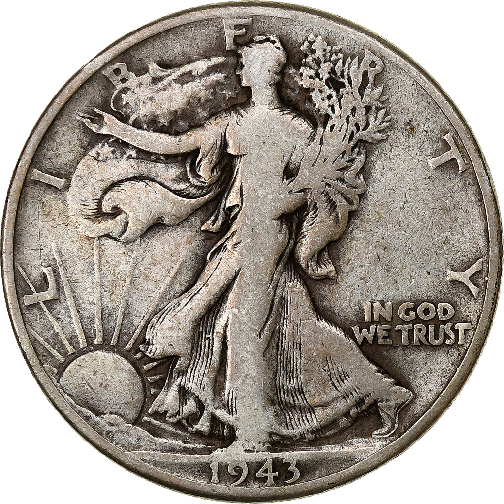 United States, Half Dollar, 1943, Philadelphia, Silver, VF(20-25), KM:142