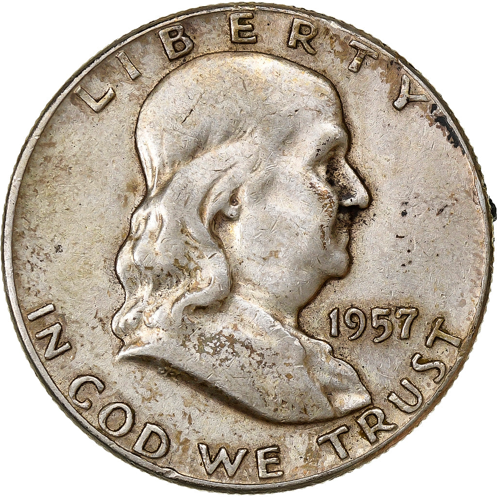 United States, 1/2 Dollar, Franklin, 1957, Philadelphia, Silver, EF(40-45)