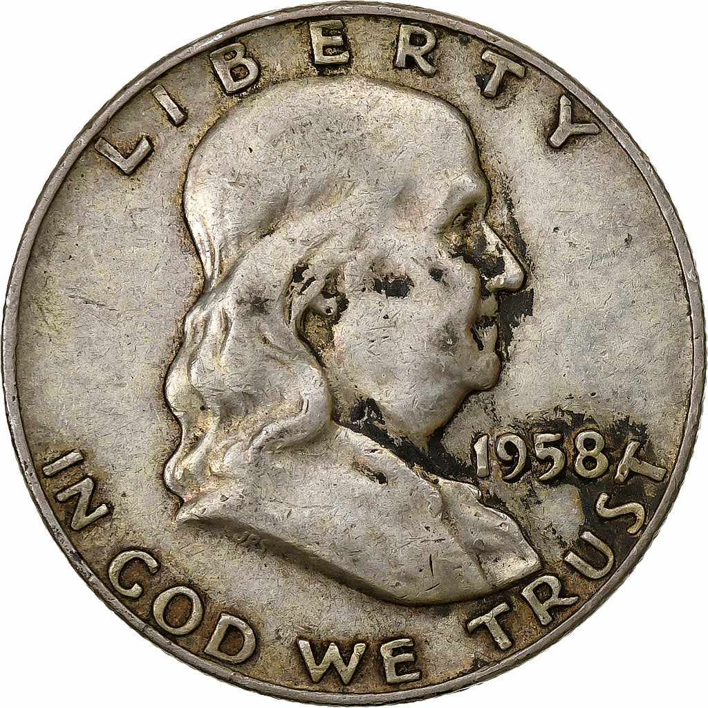 United States, 1/2 Dollar, Franklin, 1958, Denver, Silver, EF(40-45), KM:199