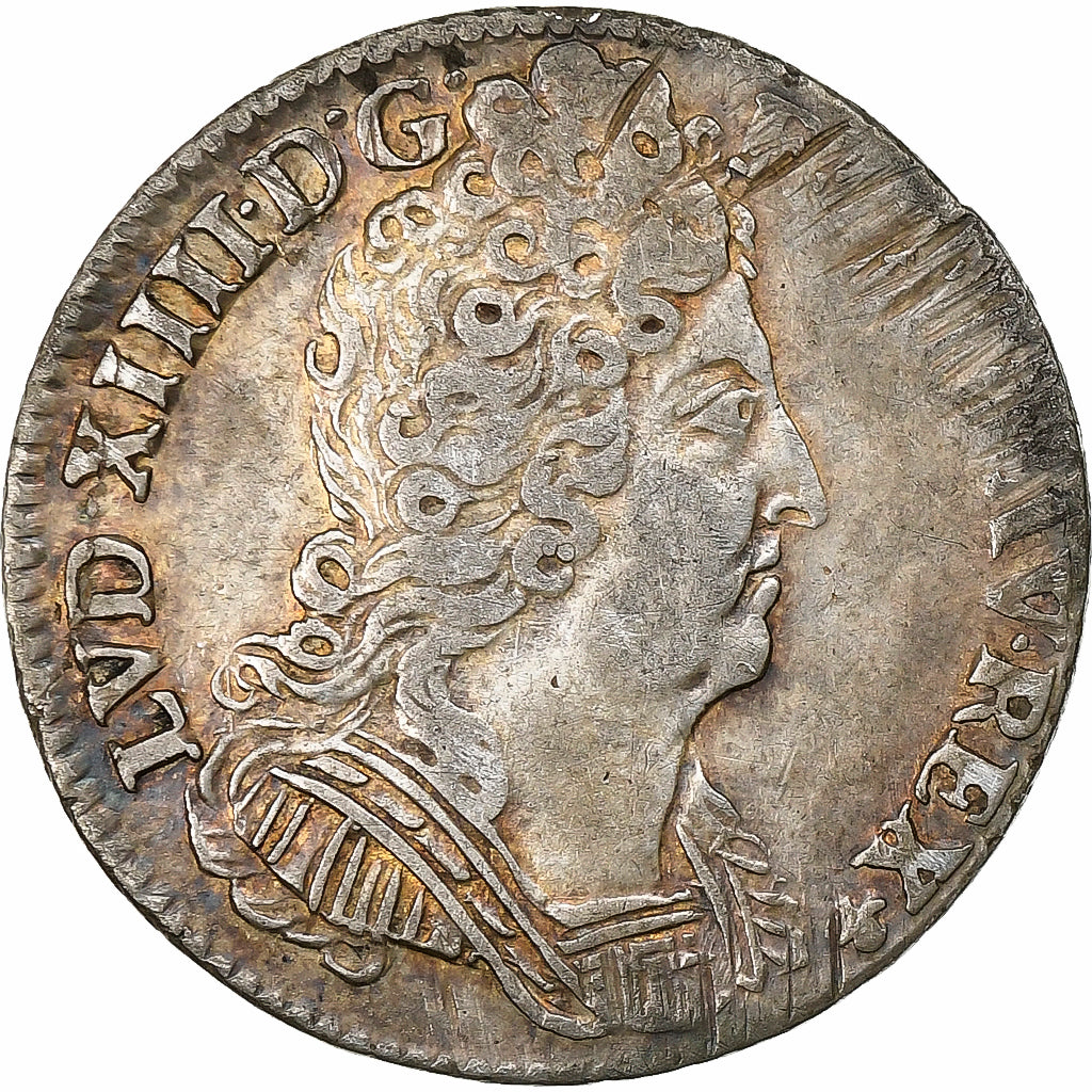 Frankreich, Louis XIV, 1/10 Écu aux 3 couronnes, 1710, Tours, Silber, SS+