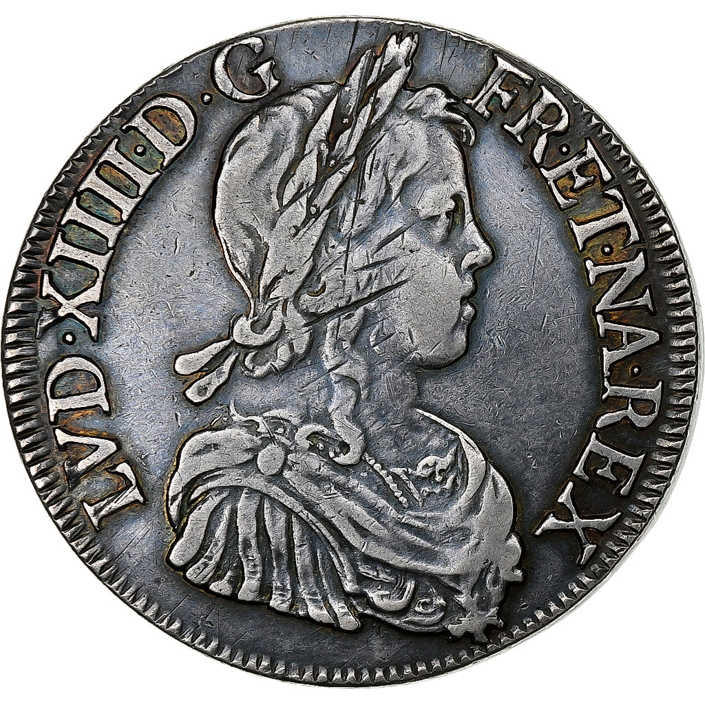 França, Louis XIV, Écu à la mèche longue, 1651, Bordeaux, Prata, EF(40-45)