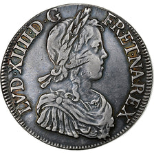 França, Louis XIV, Écu à la mèche longue, 1651, Bordeaux, Prata, EF(40-45)