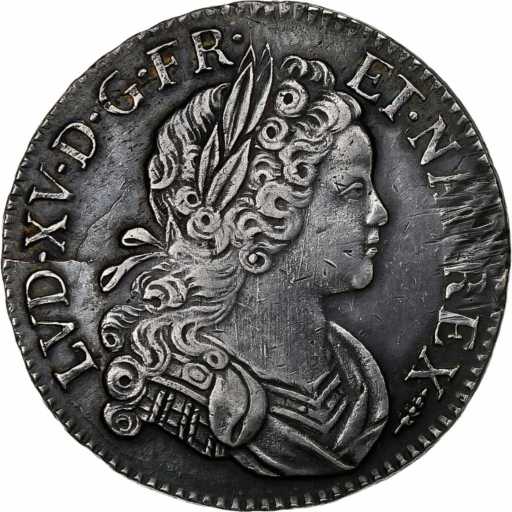 Frankreich, Louis XV, Écu de France-Navarre, 1718, Amiens, Silber, SS
