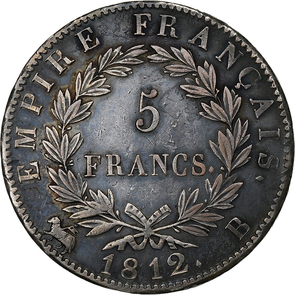 France, Napoléon I, 5 Francs, 1812, Rouen, Argent, SUP, Gadoury:584