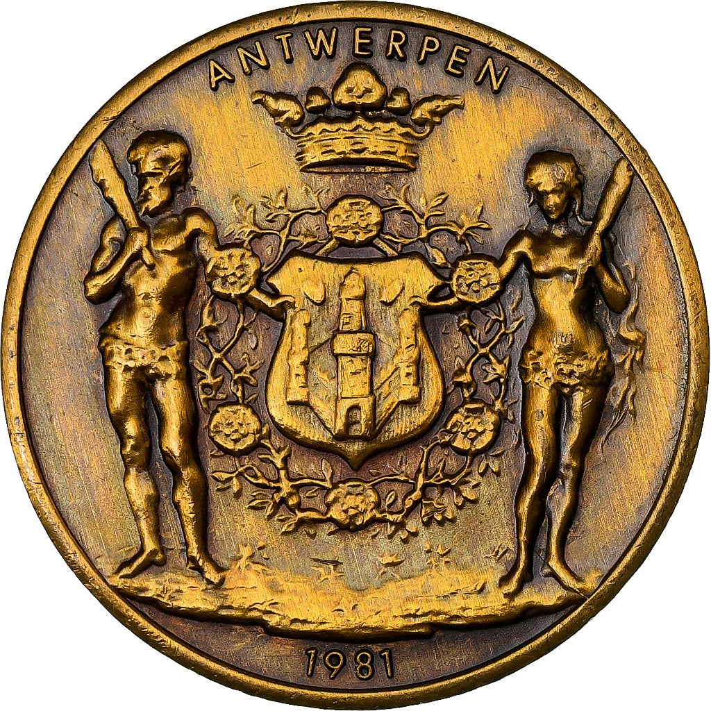 Belgio, ficha, 100 Sinjoren - Antwerpen, 1981, Bronzo, BB+