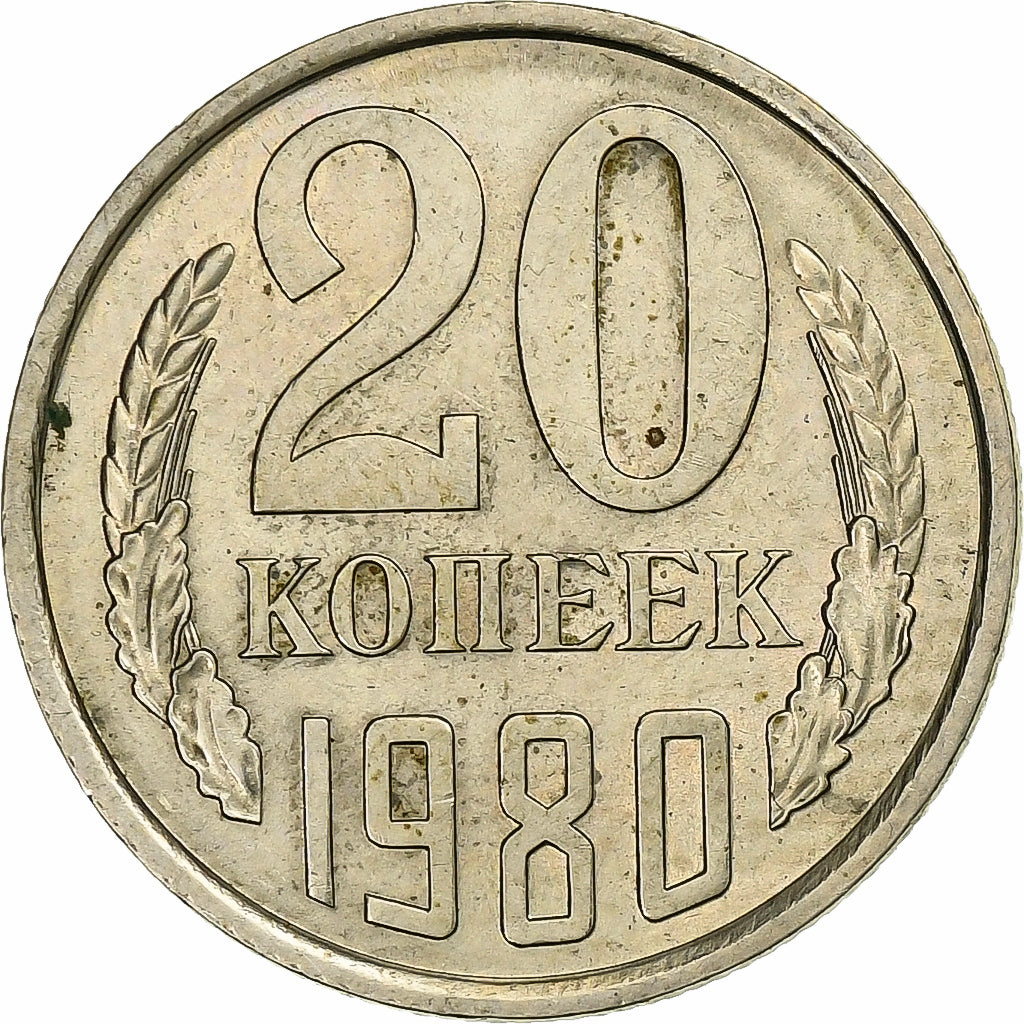 Russia, Soviet Union, 20 Kopeks, 1980, Nichel-ottone, BB