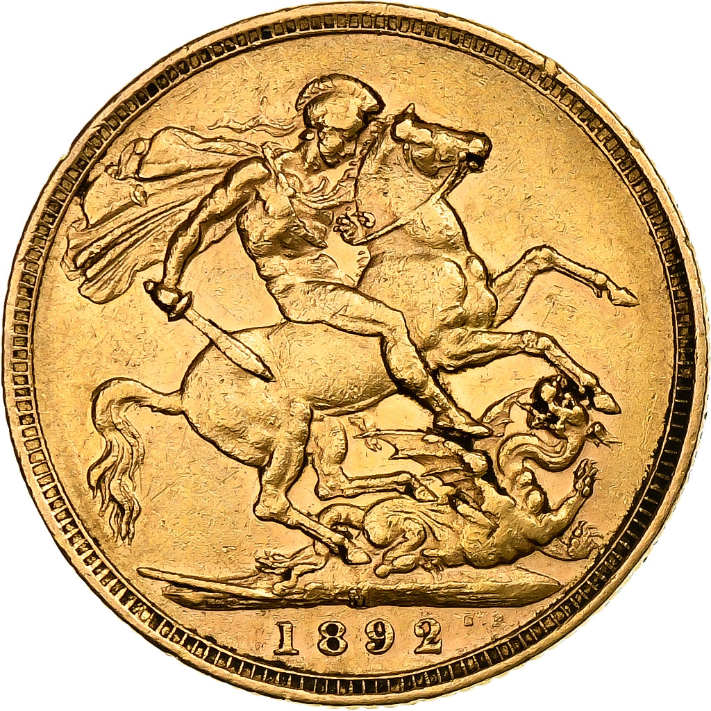 Australia, Victoria, Sovereign, 1892, Melbourne, Gold, EF(40-45)