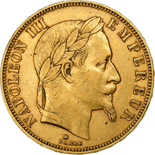 Francia, Napoleon III, 50 Francs, 1862, Paris, Oro, MBC, KM:804