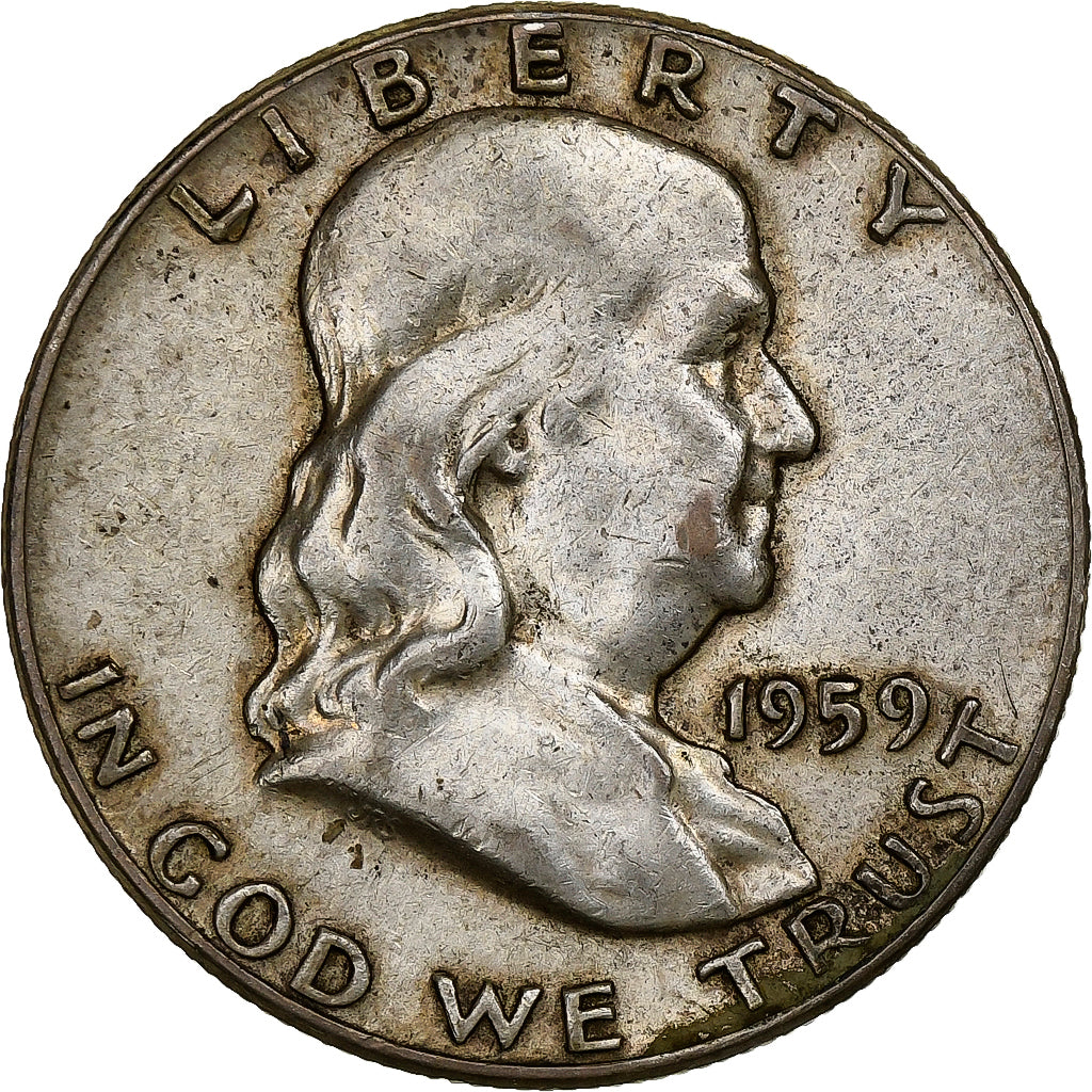 United States, Half Dollar, Franklin, 1959, Philadelphia, Silver, EF(40-45)