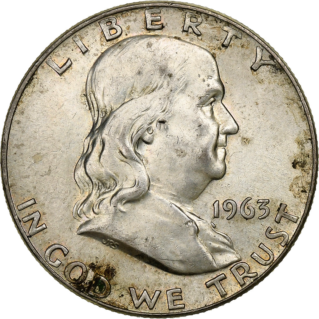 United States, Half Dollar, Franklin, 1963, Denver, Silver, EF(40-45), KM:199