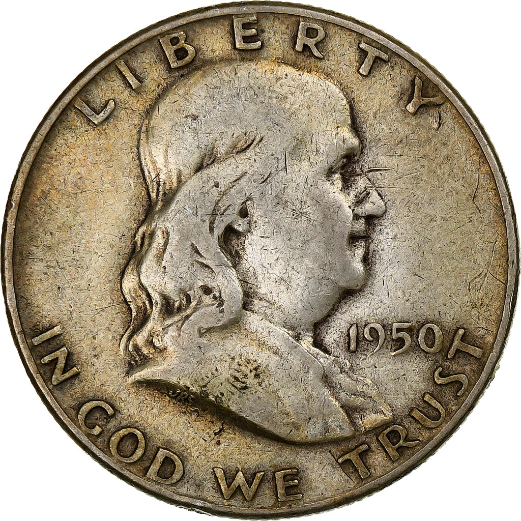 United States, Half Dollar, Franklin, 1950, Philadelphia, Silver, EF(40-45)