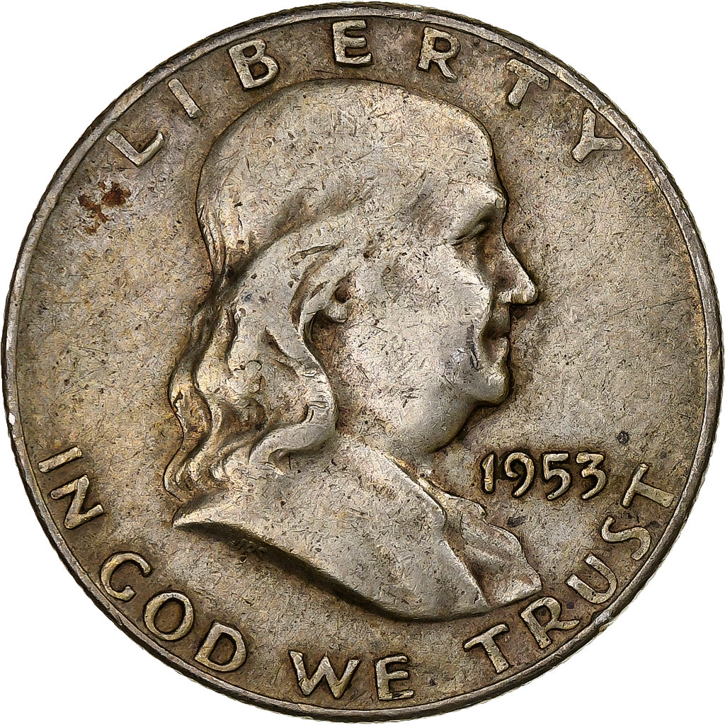 United States, Half Dollar, Franklin, 1953, Denver, Silver, EF(40-45), KM:199
