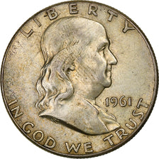United States, Half Dollar, Franklin, 1961, Philadelphia, Silver, EF(40-45)