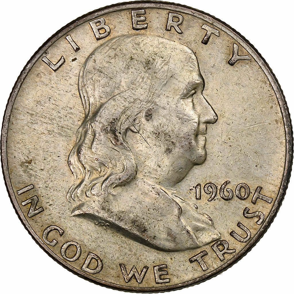 United States, Half Dollar, Franklin, 1960, Denver, Silver, EF(40-45), KM:199
