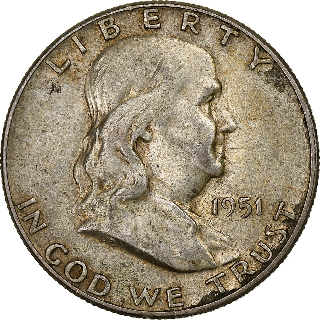 United States, Half Dollar, Franklin, 1951, Philadelphia, Silver, EF(40-45)