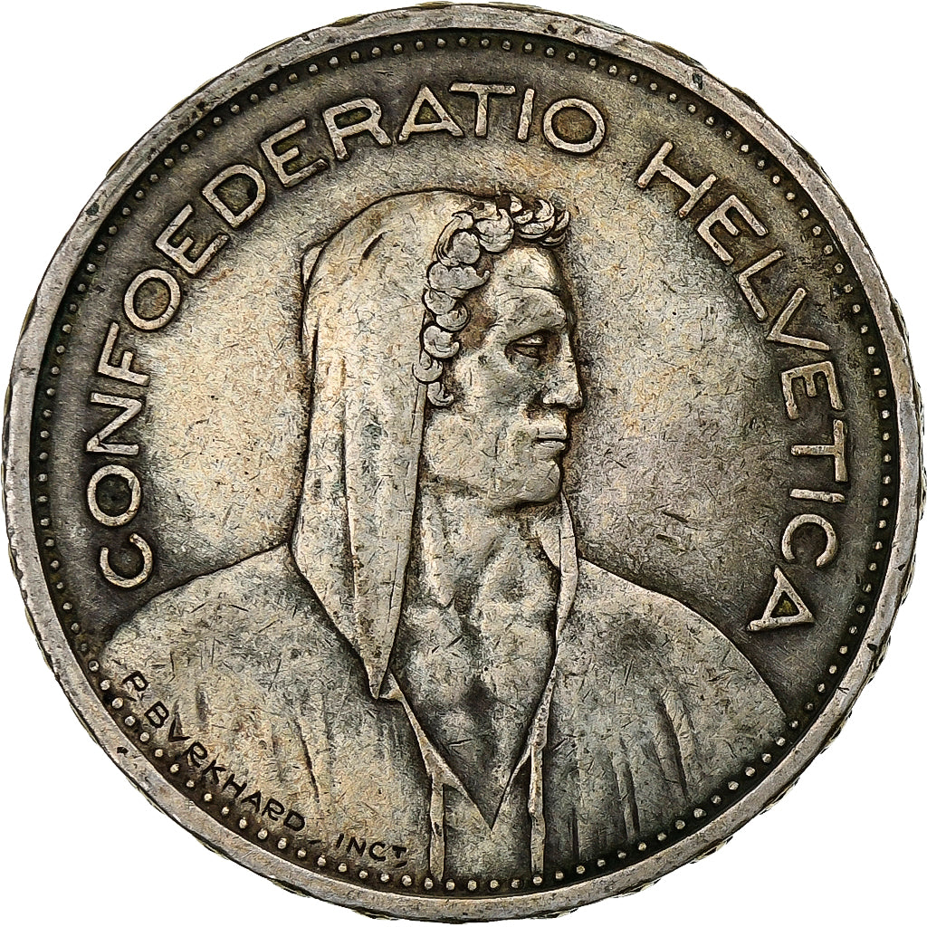 Switzerland, 5 Francs, 1933, Bern, Silver, AU(50-53), KM:40