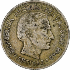 Uruguay, 1 Peso, 1942, Santiago, Silver, EF(40-45), KM:30