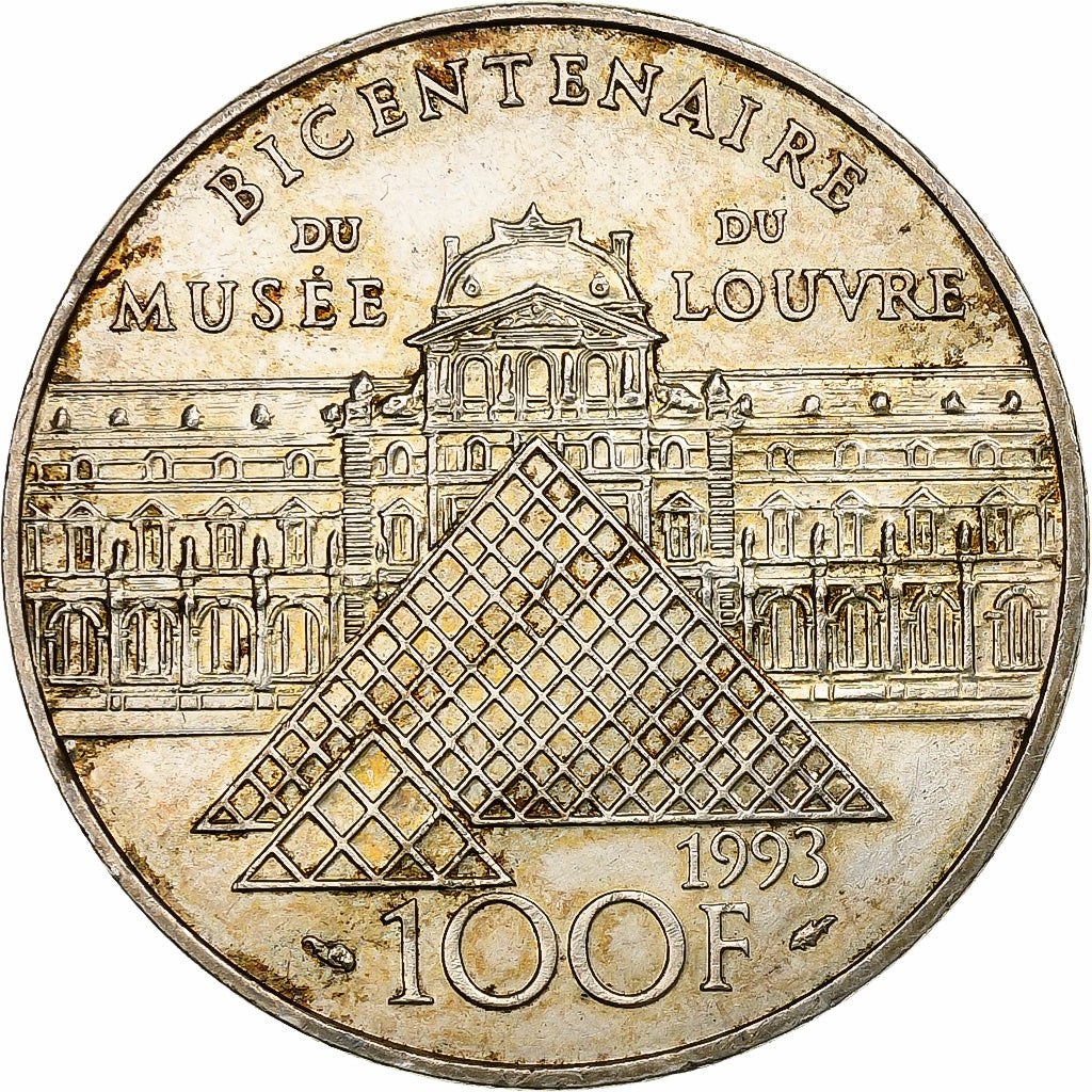 France, 100 Francs, Liberté guidant le peuple, 1993, Silver, AU(50-53)