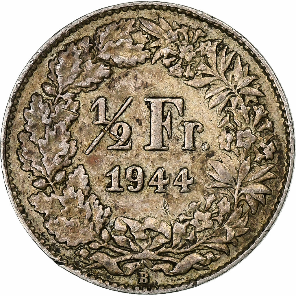 Schweiz, 1/2 Franc, 1944, Bern, Silber, SS, KM:23