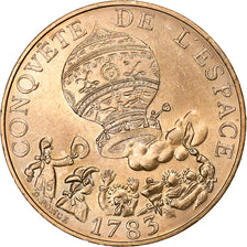 France, 10 Francs, Conquête de l'espace, 1983, Tranche A, Copper-nickel