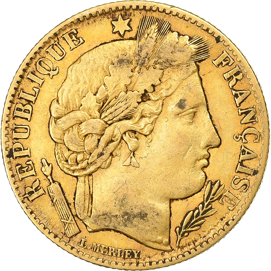 Francia, 10 Francs, Cérès, 1851, Paris, Oro, MBC, Gadoury:1012, KM:770