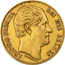 Belgia, Leopold I, 20 Francs, 1865, Brussels, Złoto, EF(40-45), KM:23