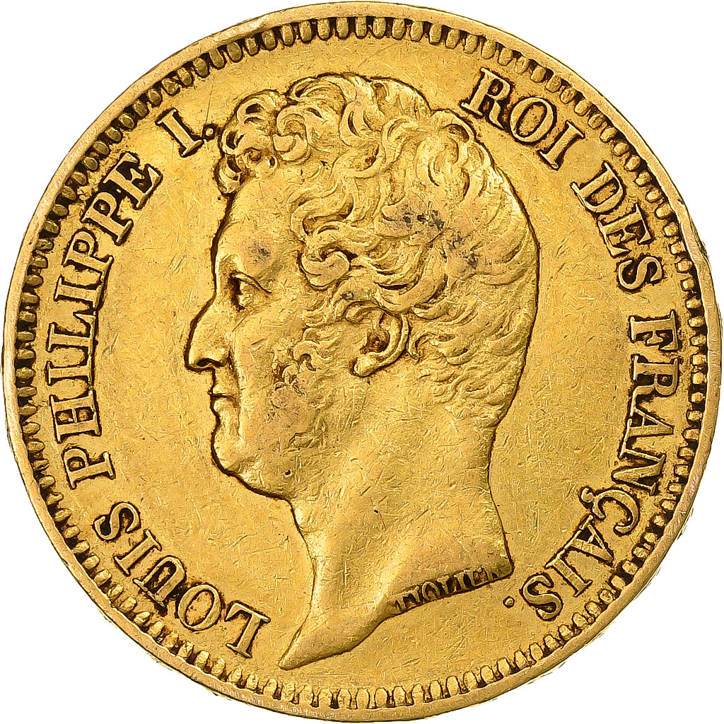 Francja, Louis-Philippe, 20 Francs, 1830, Paris, Złoto, EF(40-45), KM:746
