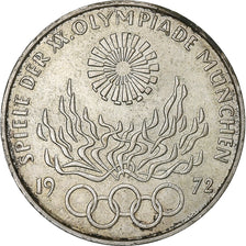 Federal Republic of Germany, 10 Mark, 1972, Munich, Silver, AU(50-53), KM:135