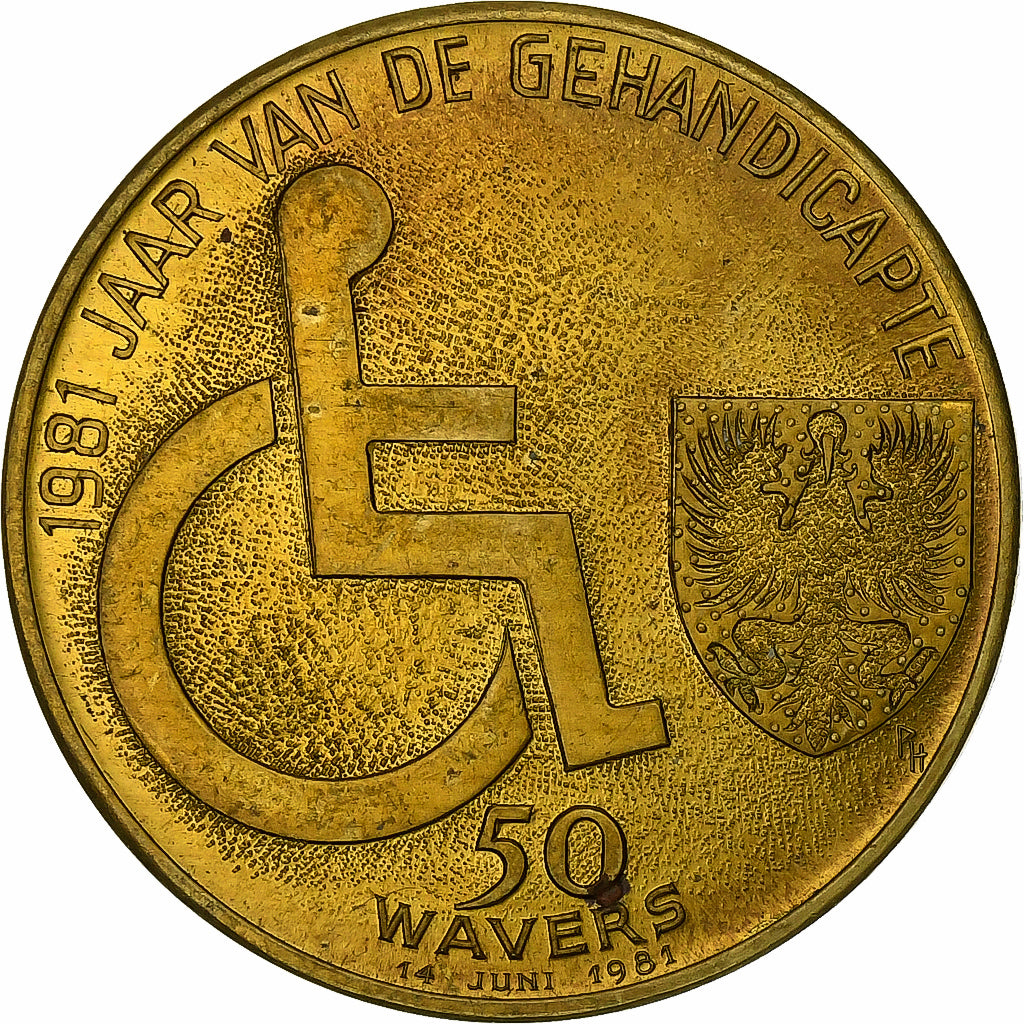 Belgien, betaalpenning, 50 Wavers - O.L.V. Waver, 1981, Kupfer, VZ