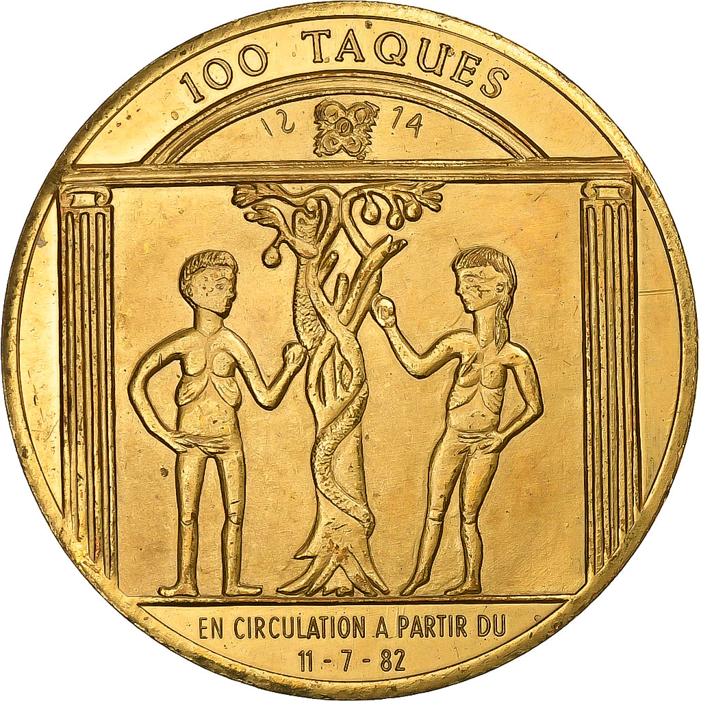 Belgium, Token, 100 Taques, 1982, Copper-nickel, AU(50-53)