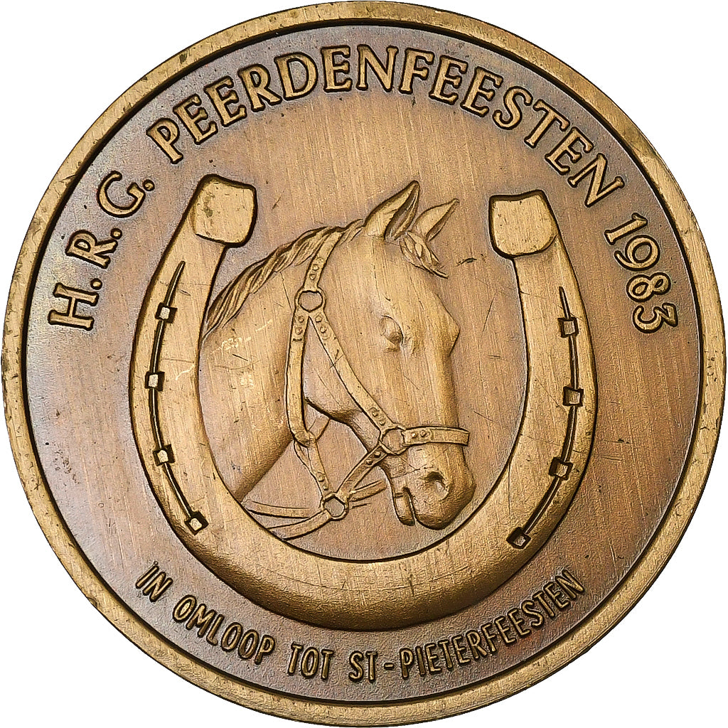 Belgia, Token, 100 Thoraldi - Torhout, 1983, Brązowy, AU(55-58)