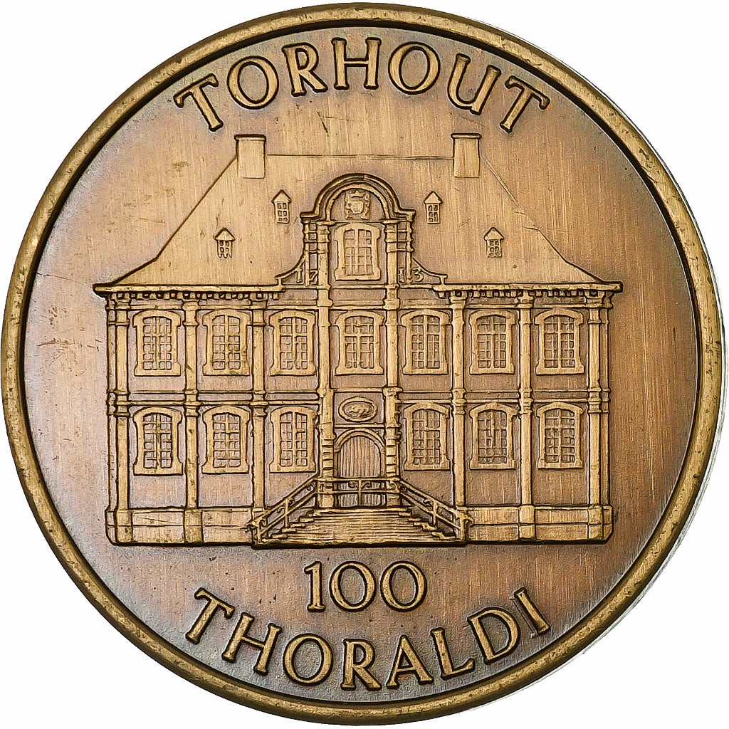 Belgia, Token, 100 Thoraldi - Torhout, 1983, Brązowy, AU(55-58)
