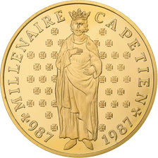 France, 10 Francs, Millénaire Capétien, 1987, MDP, BE, Gold, MS(60-62)