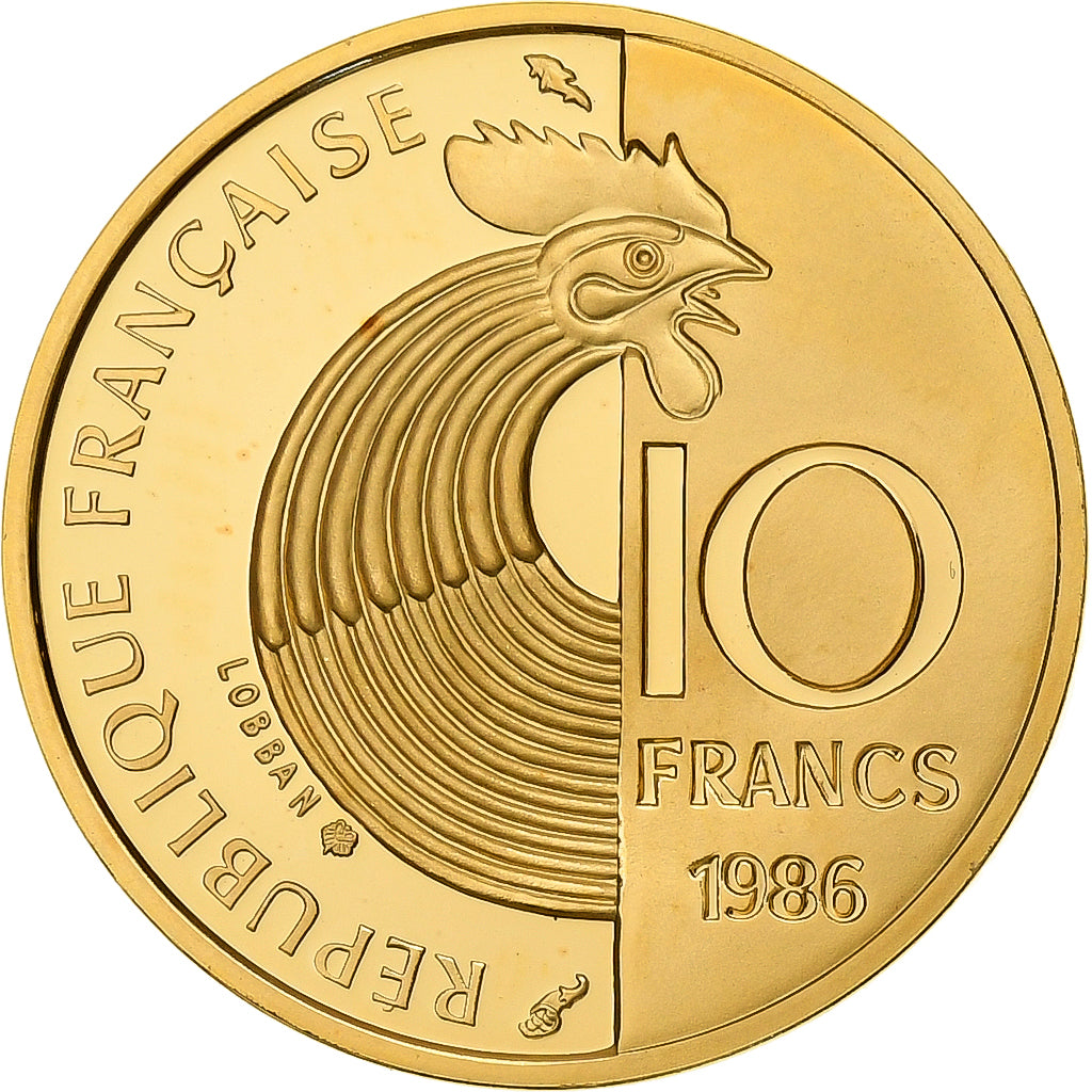 Francia, 10 Francs, Robert Schuman, 1986, MDP, Oro, SPL, KM:958c