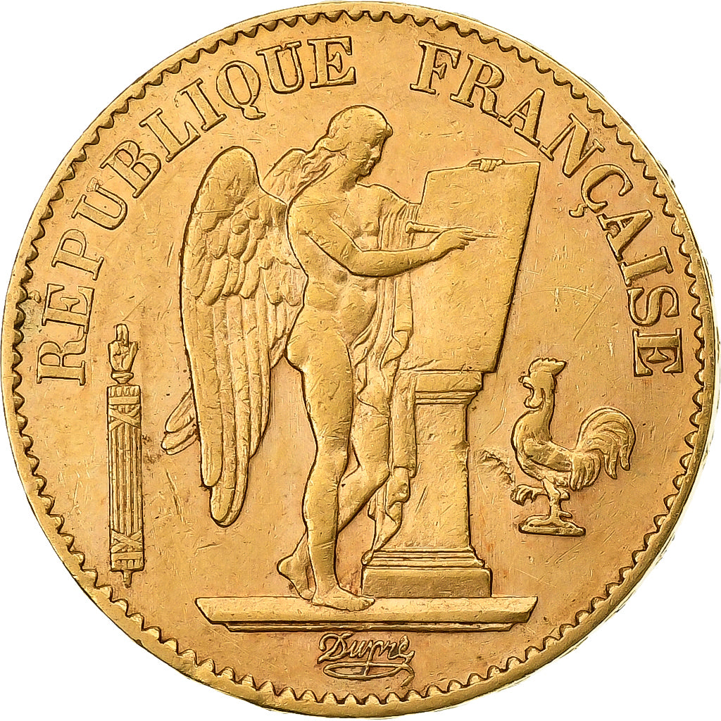 Frankrijk, 20 Francs, Génie, 1874, Paris, Goud, ZF, Gadoury:1063, KM:825