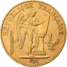 Frankrijk, 20 Francs, Génie, 1874, Paris, Goud, ZF, Gadoury:1063, KM:825