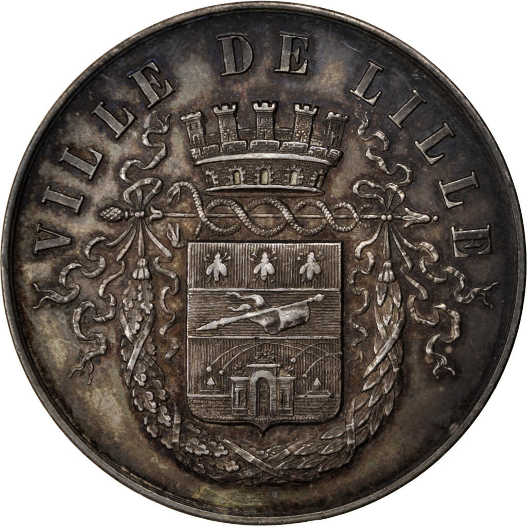Francja, medal, Trzecia Republika Francuska, 1892, Srebro, AU(55-58)