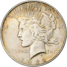 United States, 1 Dollar, Peace, 1922, Philadelphia, Silver, EF(40-45), KM:150