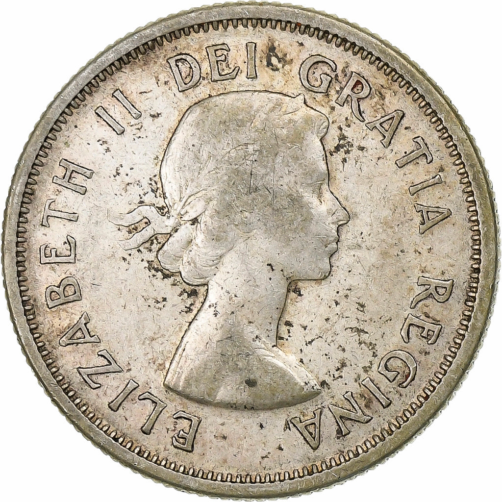 Canada, Élisabeth II, 25 Cents, 1956, Argent, TB